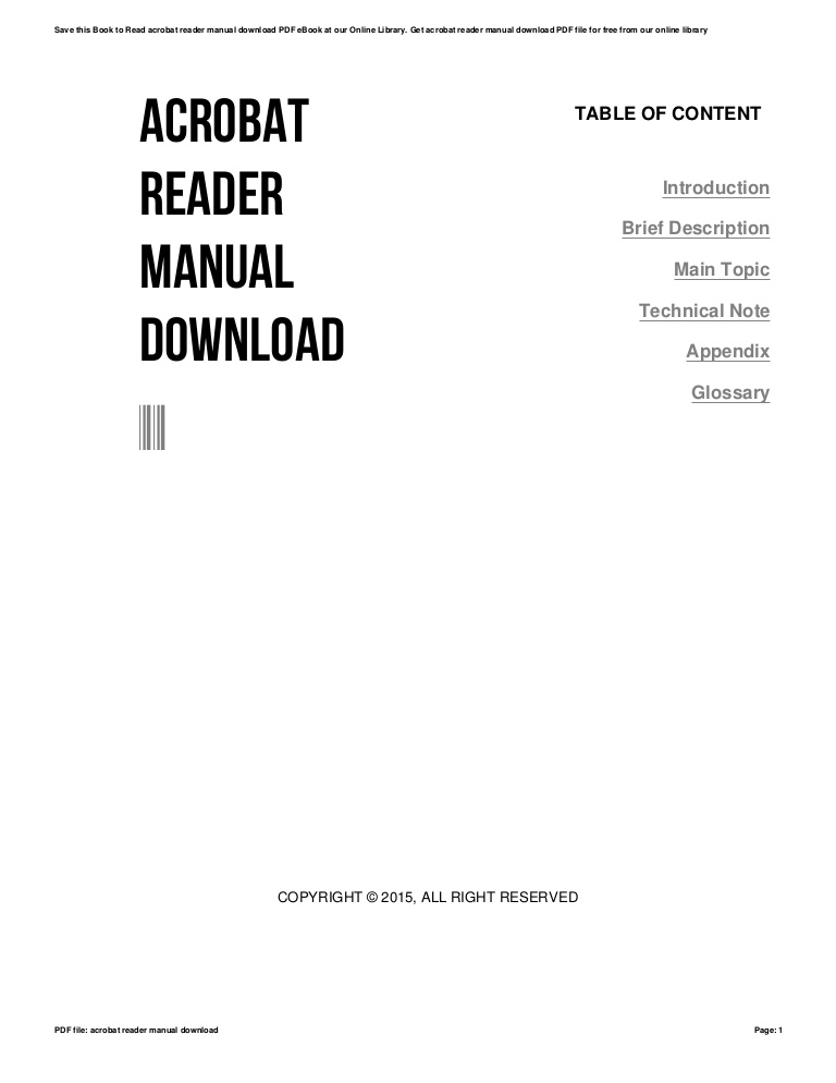 Acrobat Reader Manual Download